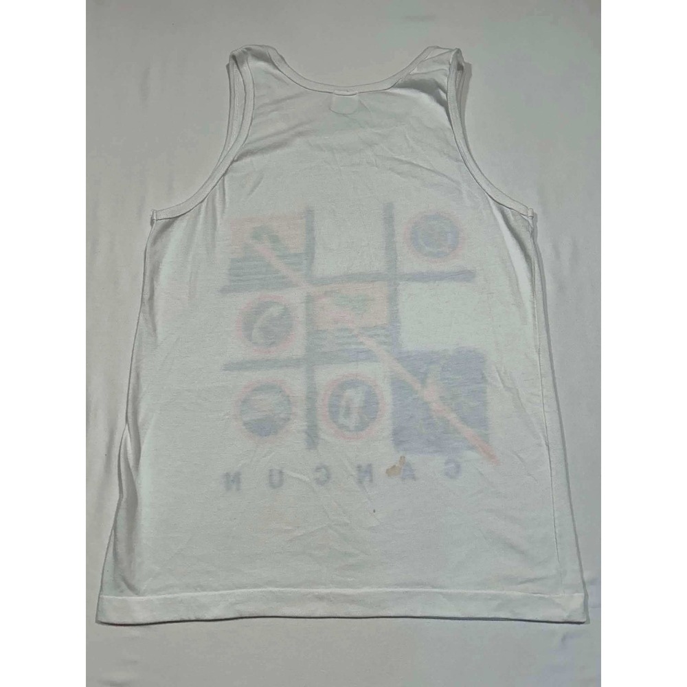 Vintage Kanan Banana Cancun Graphic Tank Top Mens XL White 90s Souvenir Shirt - Picture 6 of 7